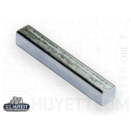 Huyett Undersized Machine Key, Square End, Carbon Steel, Zinc Clear Trivalent, 1-1/4 in L, 3/16 in Sq 3101870187-1250